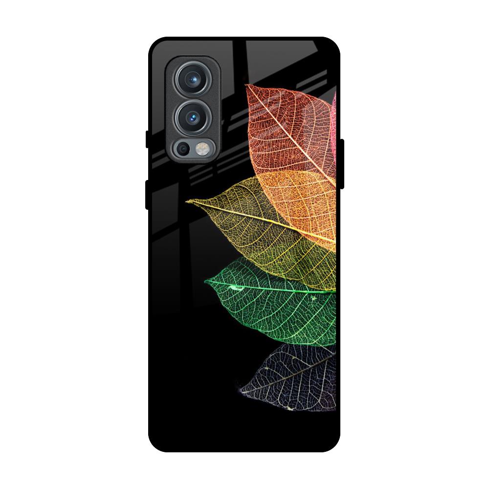 Colorful Leaves OnePlus Nord 2 Glass Back Cover Online