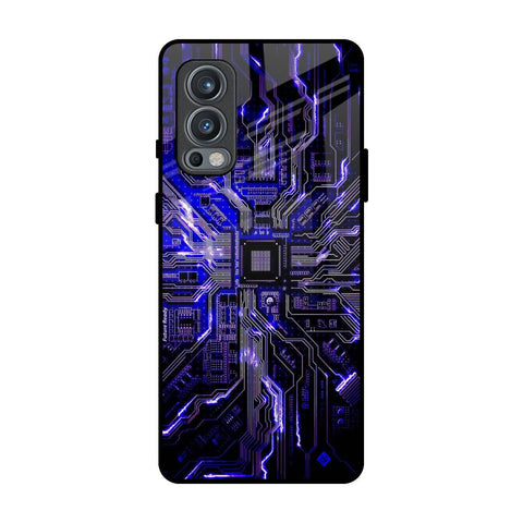Techno Color Pattern OnePlus Nord 2 Glass Back Cover Online