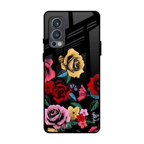 Floral Decorative OnePlus Nord 2 Glass Back Cover Online