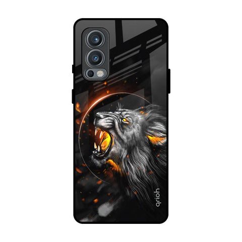 Aggressive Lion OnePlus Nord 2 Glass Back Cover Online