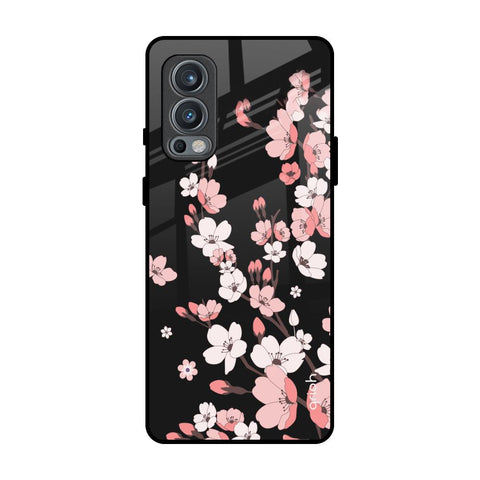 Black Cherry Blossom OnePlus Nord 2 Glass Back Cover Online