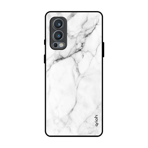 Modern White Marble OnePlus Nord 2 Glass Back Cover Online