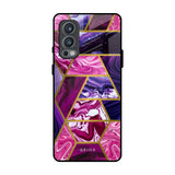 Electroplated Geometric Marble OnePlus Nord 2 Glass Back Cover Online