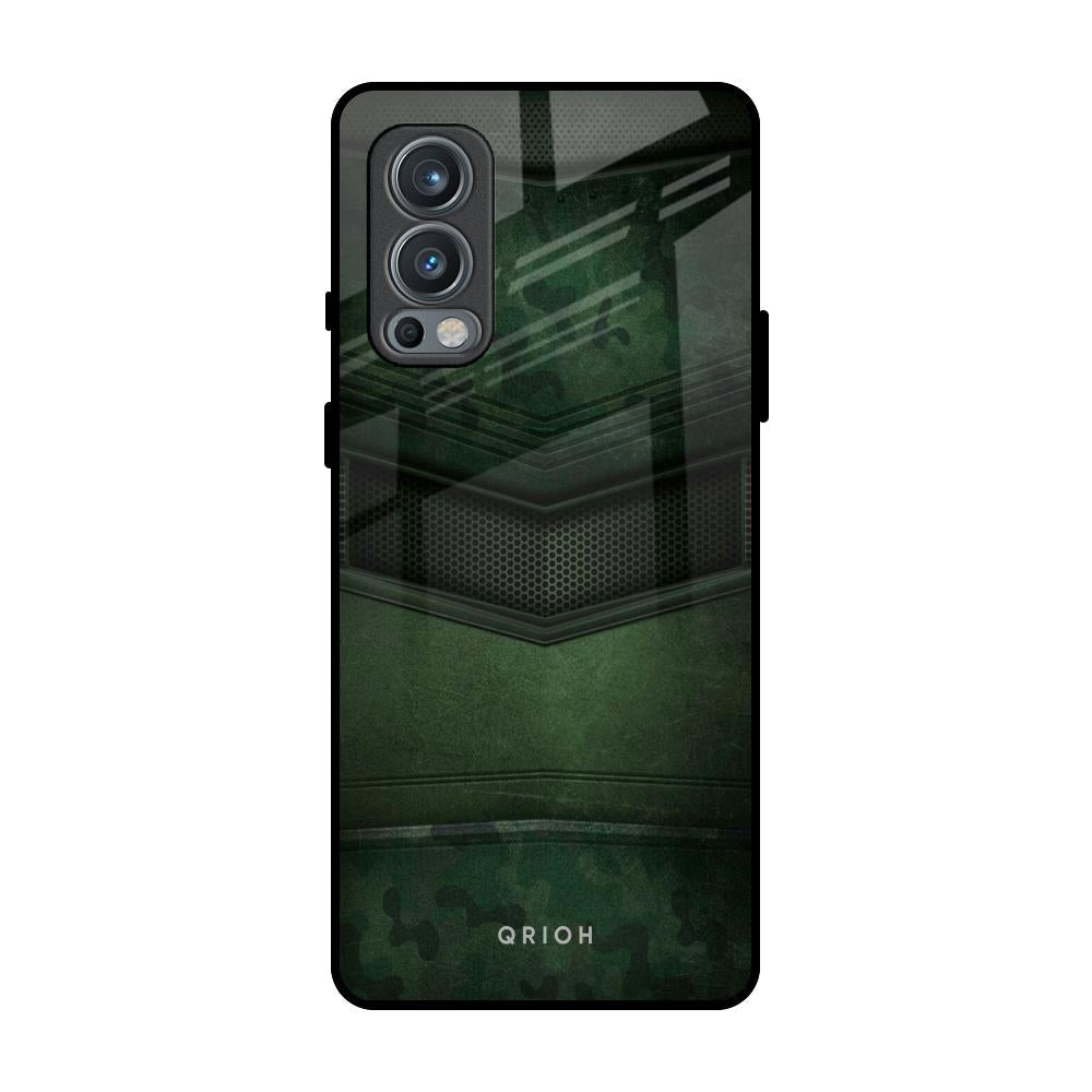 Green Leather OnePlus Nord 2 Glass Back Cover Online