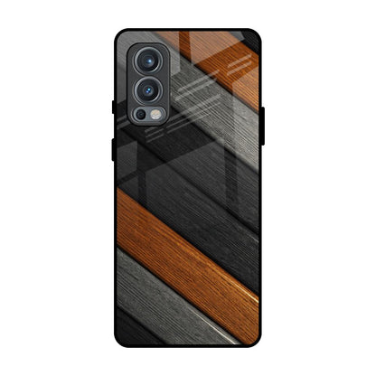 Tri Color Wood OnePlus Nord 2 Glass Back Cover Online