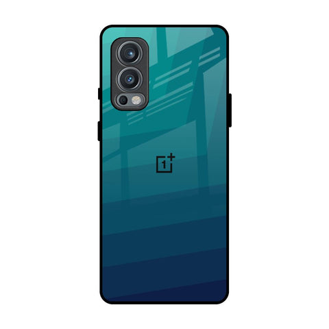 Green Triangle Pattern OnePlus Nord 2 Glass Back Cover Online