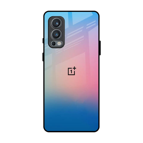 Blue & Pink Ombre OnePlus Nord 2 Glass Back Cover Online
