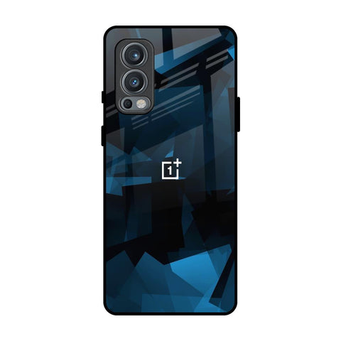Polygonal Blue Box OnePlus Nord 2 Glass Back Cover Online