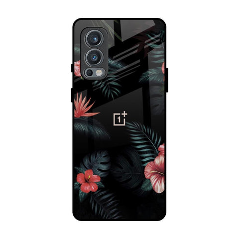 Tropical Art Flower OnePlus Nord 2 Glass Back Cover Online