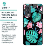 Tropical Leaves & Pink Flowers Glass Case for OnePlus Nord 2