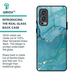 Blue Golden Glitter Glass Case for OnePlus Nord 2