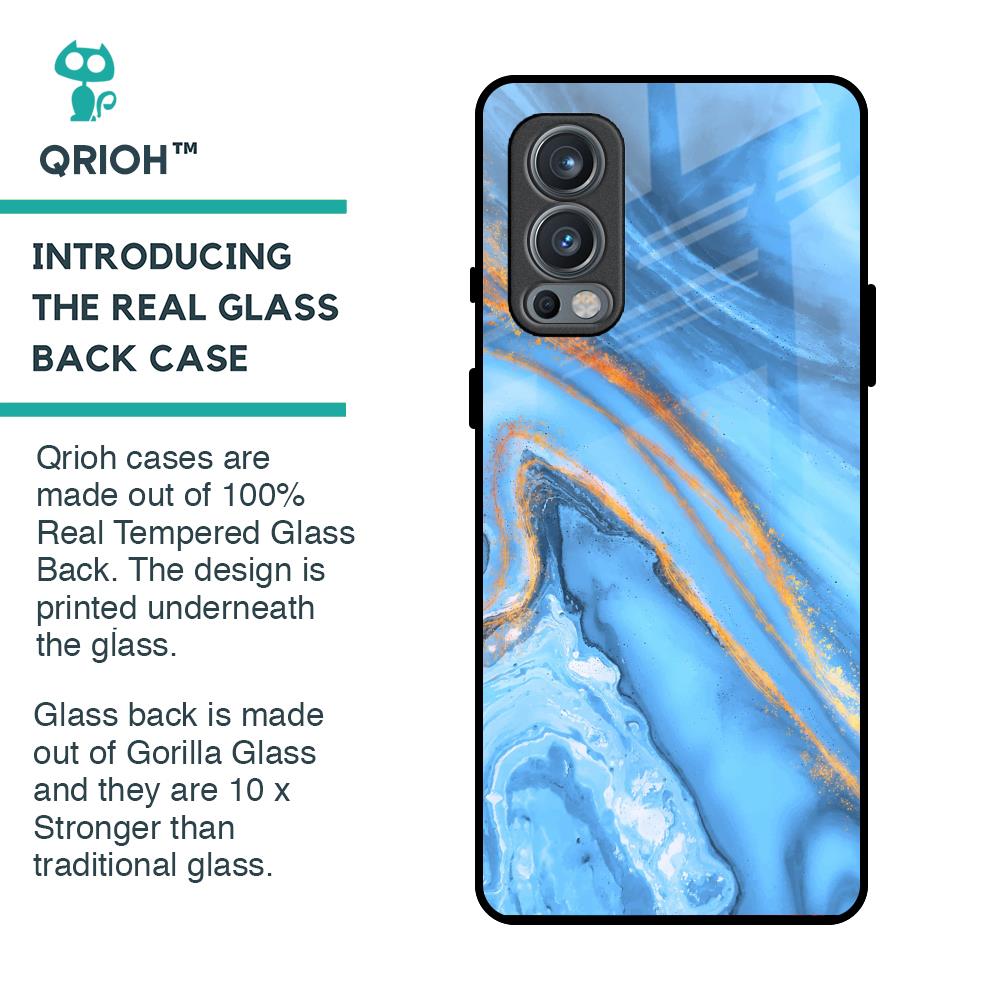 Vibrant Blue Marble Glass Case for OnePlus Nord 2