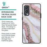 Pink & Gold Gllitter Marble Glass Case for OnePlus Nord 2