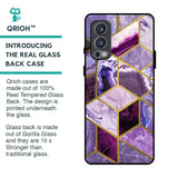 Purple Rhombus Marble Glass Case for OnePlus Nord 2