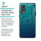 Green Triangle Pattern Glass Case for OnePlus Nord 2