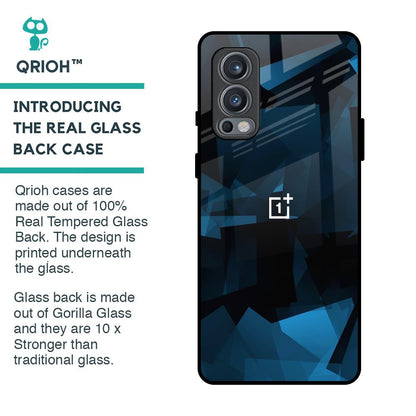 Polygonal Blue Box Glass Case For OnePlus Nord 2