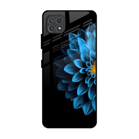 Half Blue Flower Samsung Galaxy A22 5G Glass Back Cover Online