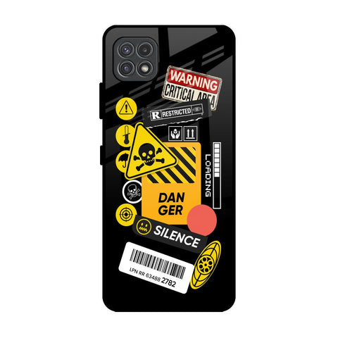 Danger Signs Samsung Galaxy A22 5G Glass Back Cover Online