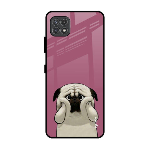 Funny Pug Face Samsung Galaxy A22 5G Glass Back Cover Online