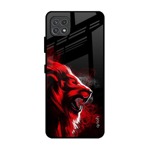 Red Angry Lion Samsung Galaxy A22 5G Glass Back Cover Online