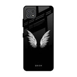 White Angel Wings Samsung Galaxy A22 5G Glass Back Cover Online