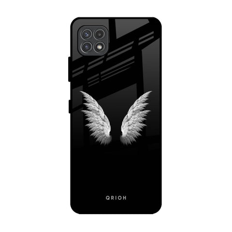 White Angel Wings Samsung Galaxy A22 5G Glass Back Cover Online