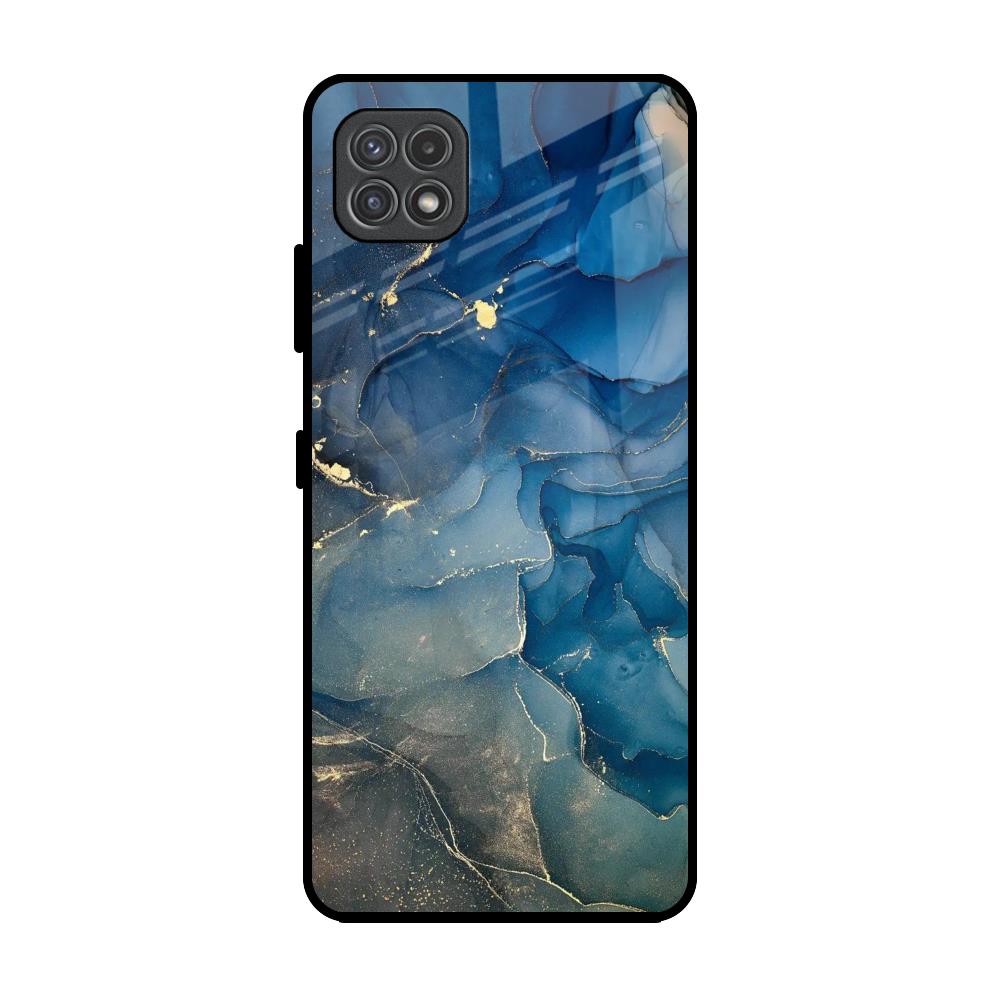 Blue Cool Marble Samsung Galaxy A22 5G Glass Back Cover Online