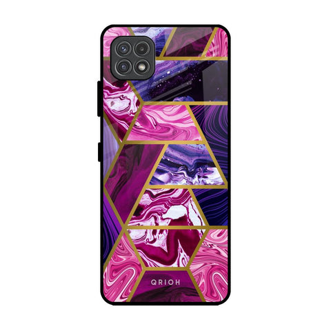 Electroplated Geometric Marble Samsung Galaxy A22 5G Glass Back Cover Online