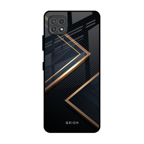 Sleek Golden & Navy Samsung Galaxy A22 5G Glass Back Cover Online