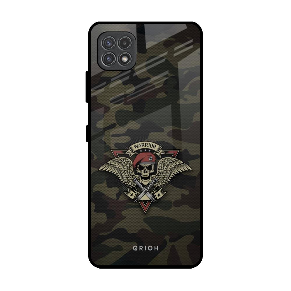 Army Warrior Samsung Galaxy A22 5G Glass Back Cover Online