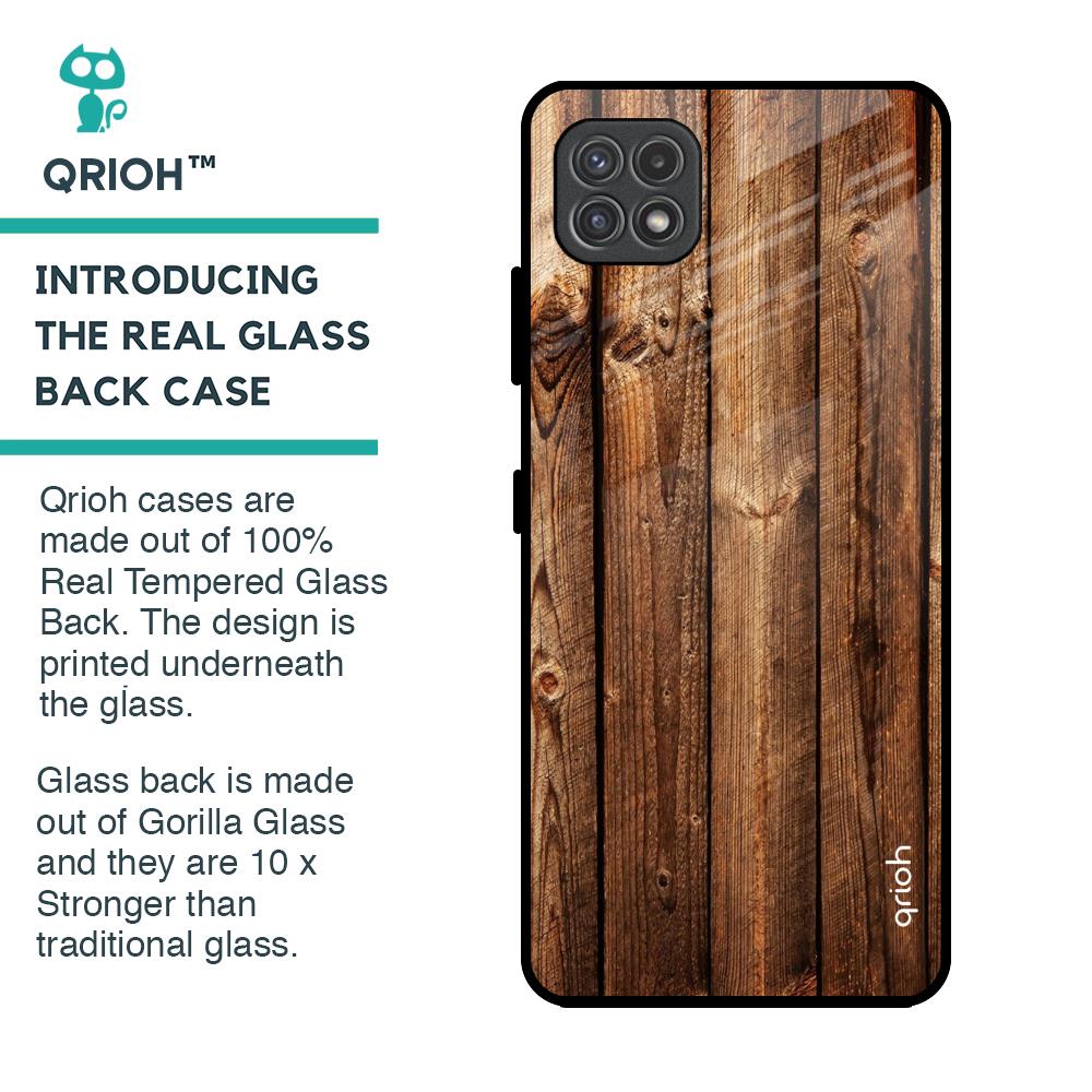 Timber Printed Glass Case for Samsung Galaxy A22 5G