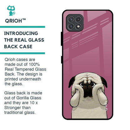 Funny Pug Face Glass Case For Samsung Galaxy A22 5G