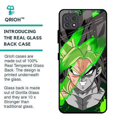 Anime Green Splash Glass Case for Samsung Galaxy A22 5G