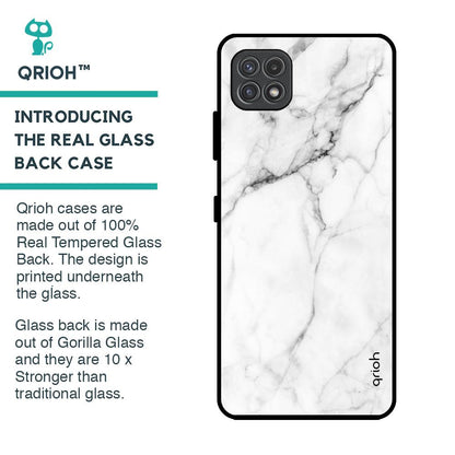 Modern White Marble Glass Case for Samsung Galaxy A22 5G