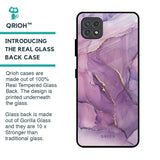 Purple Gold Marble Glass Case for Samsung Galaxy A22 5G