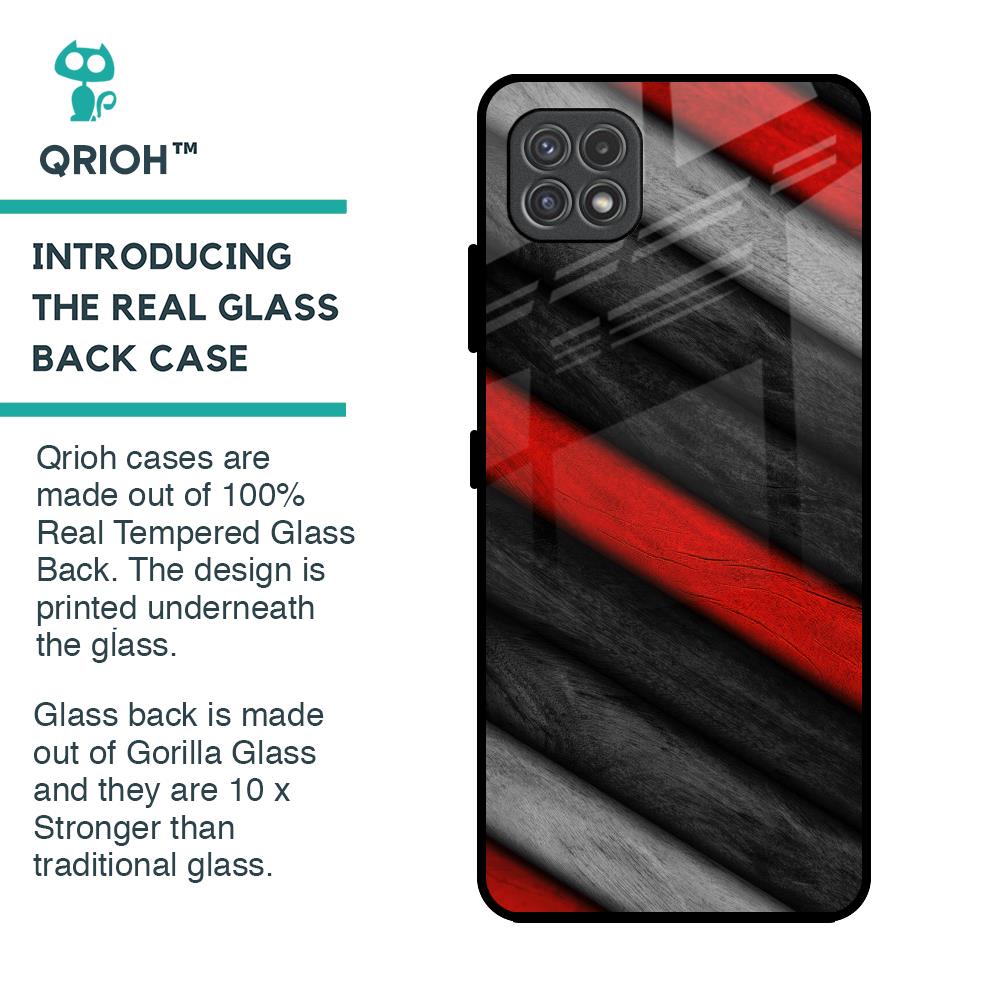 Soft Wooden Texture Glass Case for Samsung Galaxy A22 5G