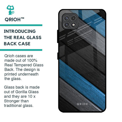 Multicolor Wooden Effect Glass Case for Samsung Galaxy A22 5G