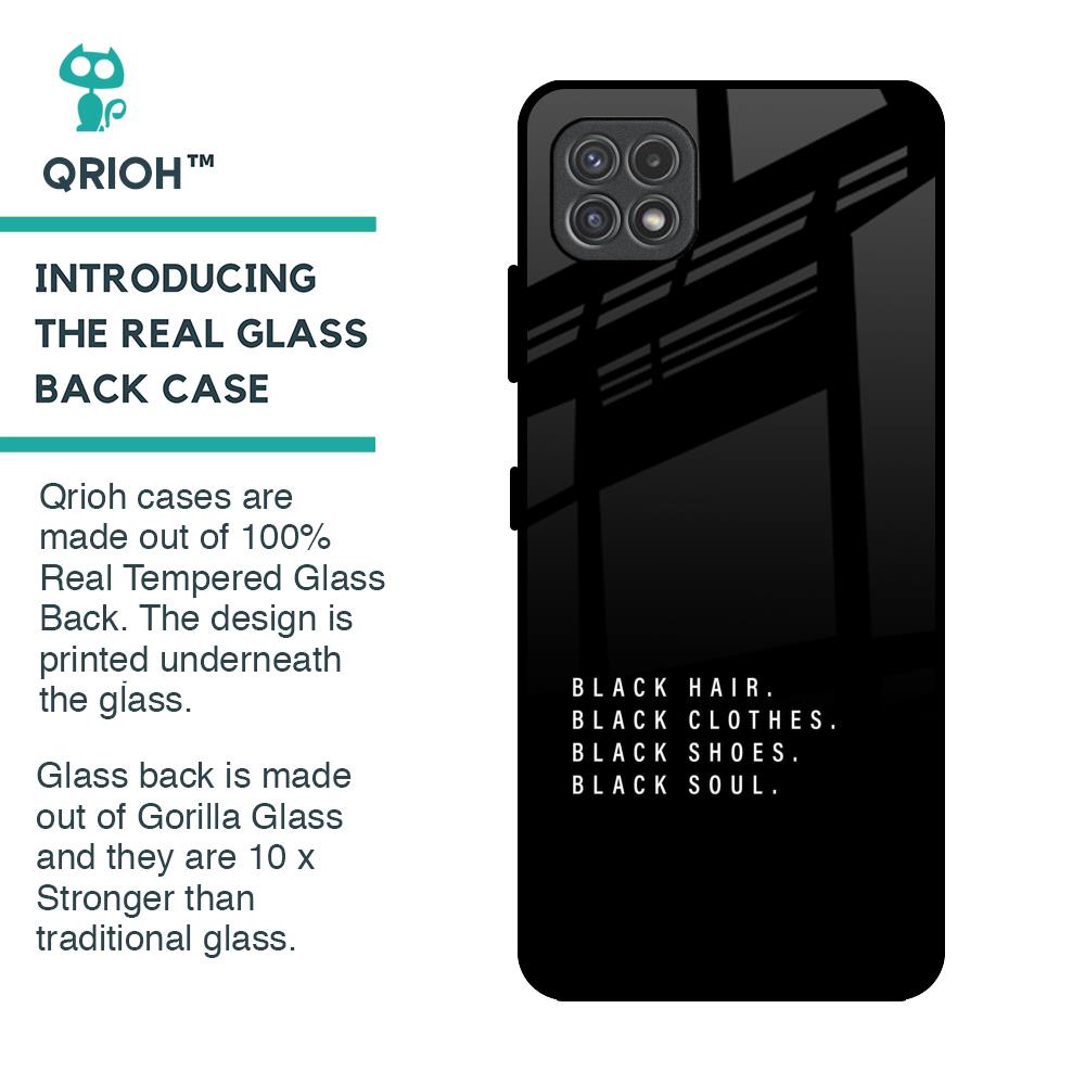 Black Soul Glass Case for Samsung Galaxy A22 5G