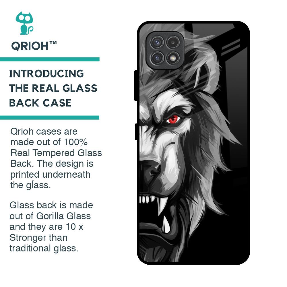 Wild Lion Glass Case for Samsung Galaxy A22 5G