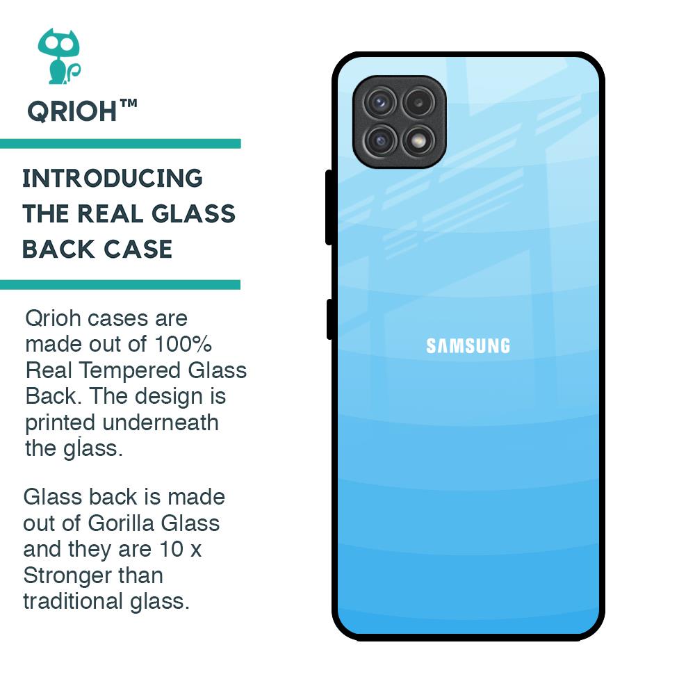 Wavy Blue Pattern Glass Case for Samsung Galaxy A22 5G