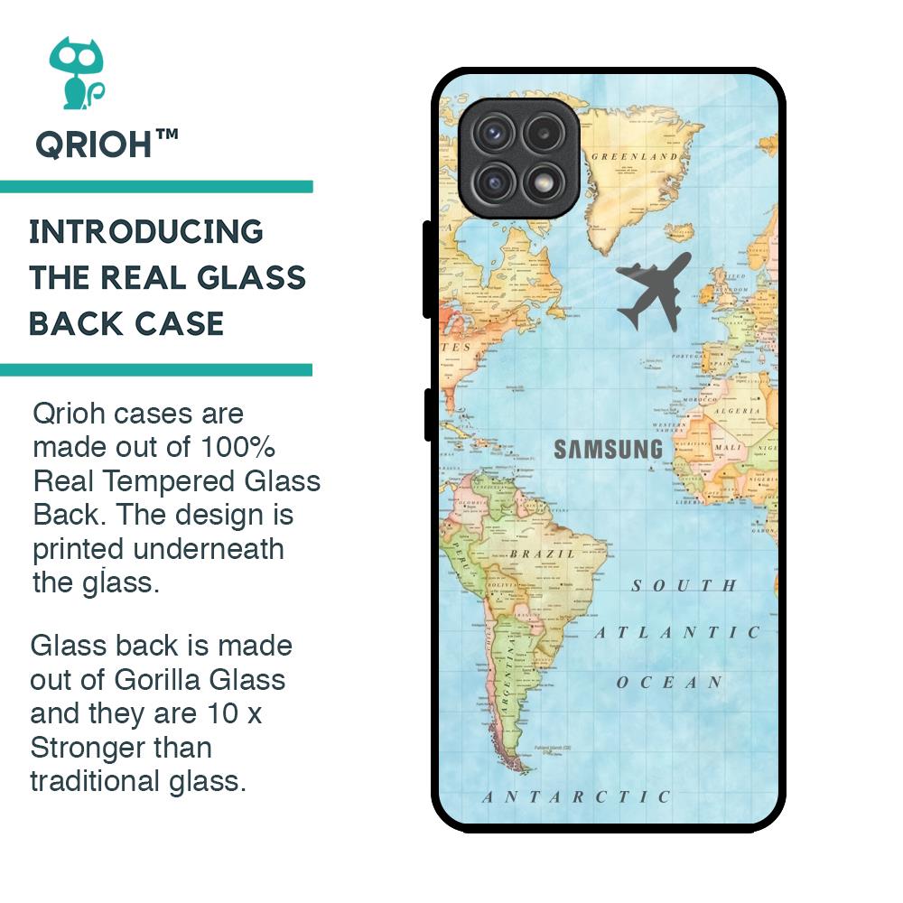 Fly Around The World Glass Case for Samsung Galaxy A22 5G
