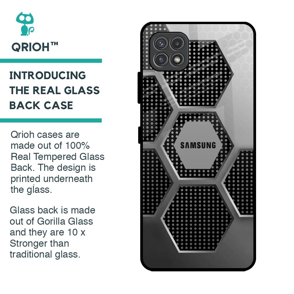 Hexagon Style Glass Case For Samsung Galaxy A22 5G