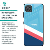 Pink & White Stripes Glass Case For Samsung Galaxy A22 5G