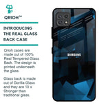 Polygonal Blue Box Glass Case For Samsung Galaxy A22 5G