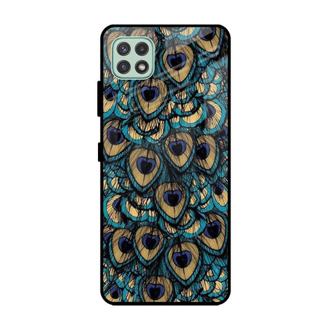 Peacock Feathers Samsung Galaxy A22 5G Glass Cases & Covers Online