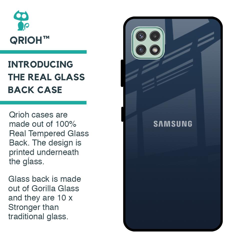 Overshadow Blue Glass Case For Samsung Galaxy A22 5G