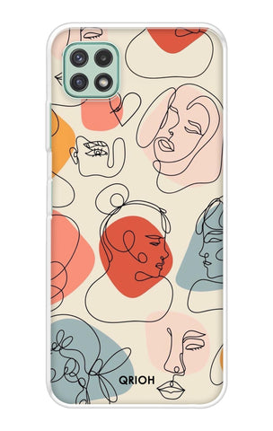 Abstract Faces Samsung Galaxy A22 5G Back Cover