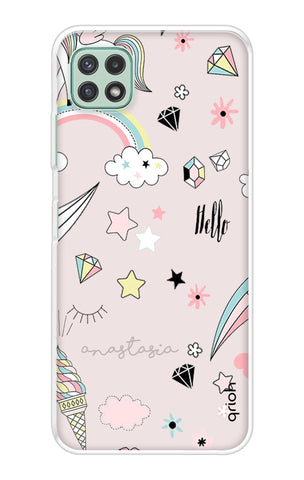 Unicorn Doodle Samsung Galaxy A22 5G Back Cover
