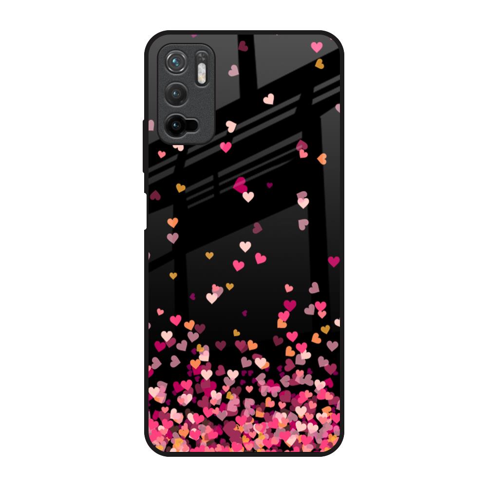 Heart Rain Fall Redmi Note 10T 5G Glass Back Cover Online