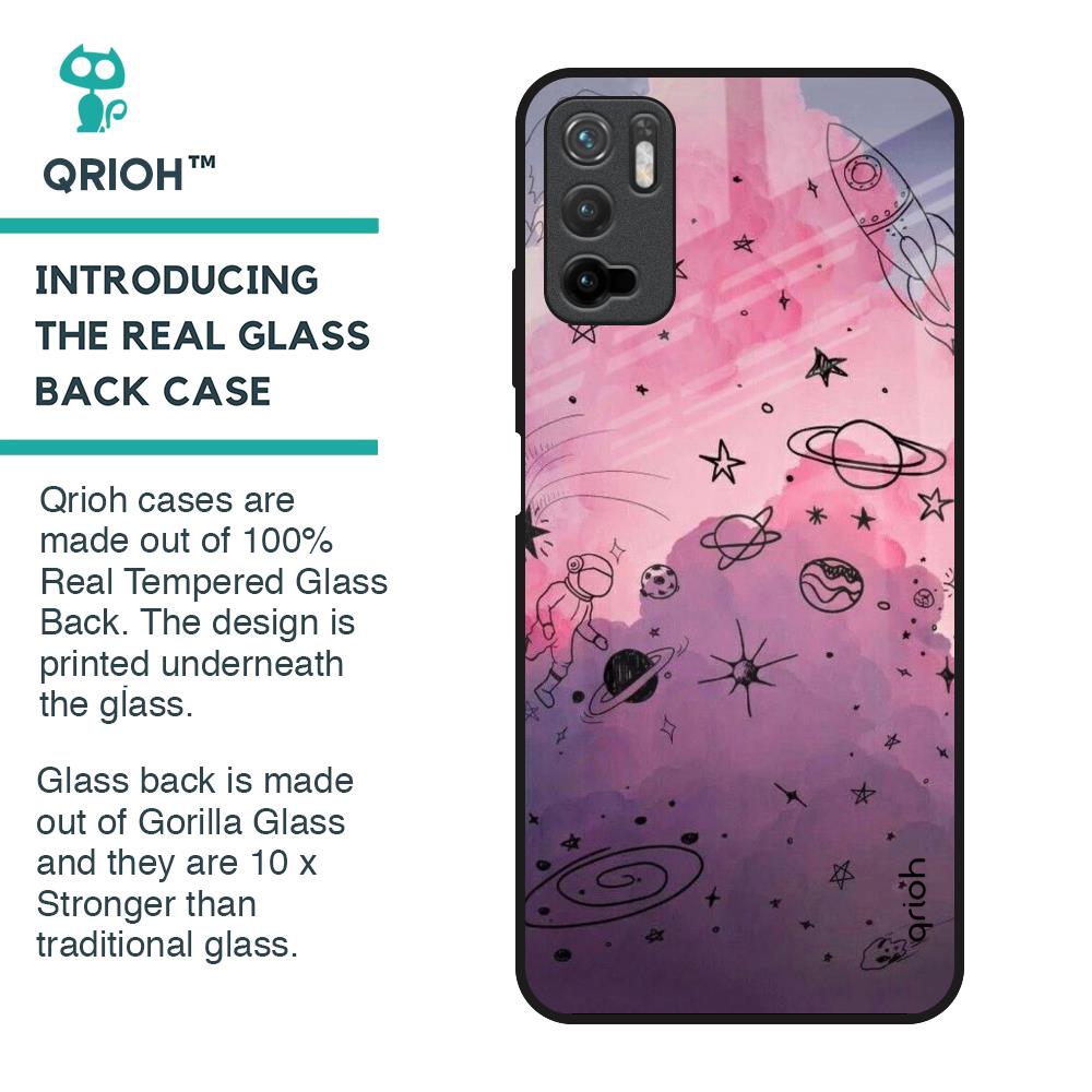 Space Doodles Glass Case for Redmi Note 10T 5G